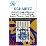 Schmetz Gold Embroidery Machine Needles Size 11/75 5/Pkg