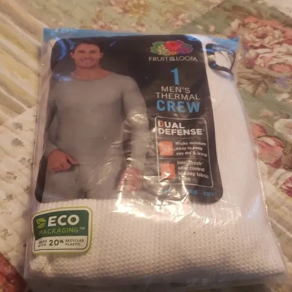 Fruit Of The Loom Men&#039;s Dual Defense Thermal Crew Size 2XL New.