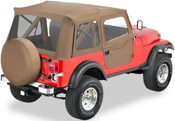 Bestop 51597-04 Replacement Adjustable Tan Fabric Classic Soft Top for 76-83 CJ5