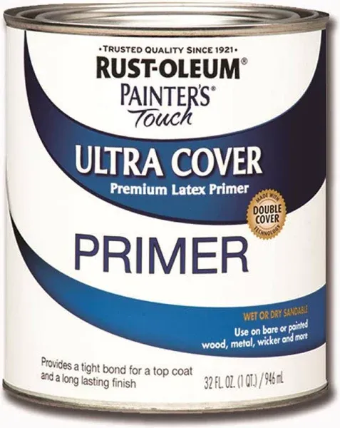 Painter's Touch Ultra Cover Latex Primer Paint, White, 1-Qt.