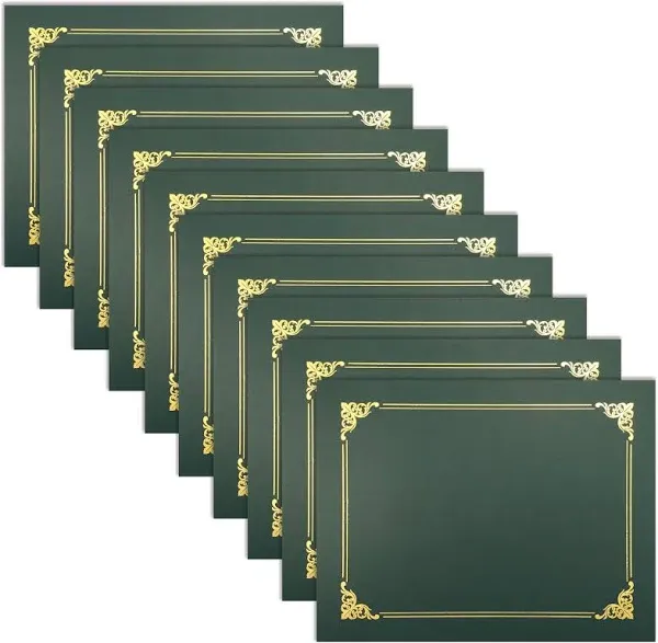 Better Office Products 50 Pack Certificate Holders Diploma Holders Document Covers with Gold Foil Border