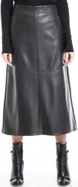 Max Studio Women's Faux Leather A-Line Skirt