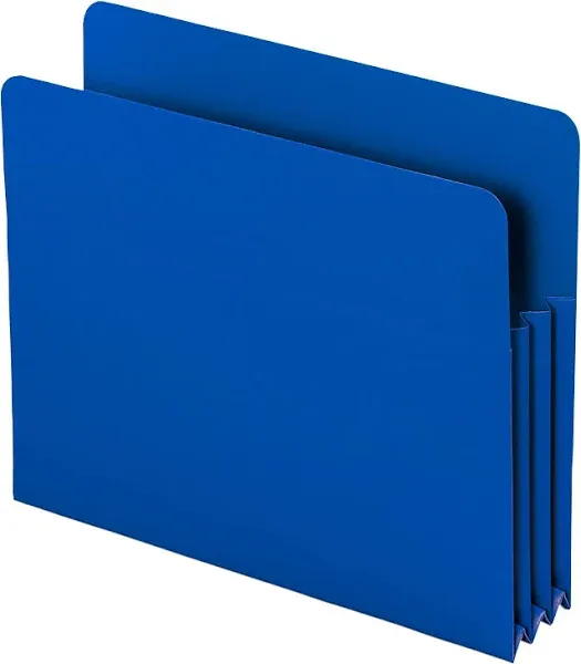 Smead™ Poly Drop Front File Pockets, 3.5" Expansion, Letter Size, Assorted Colors, 4/Box