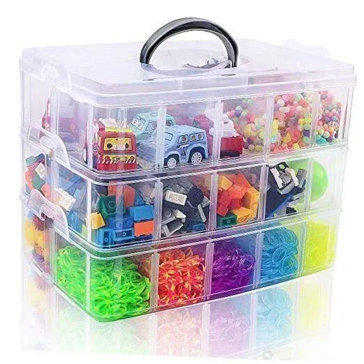 Guyuyii 3-Tier Stackable Bead Organizers and Storage Containers