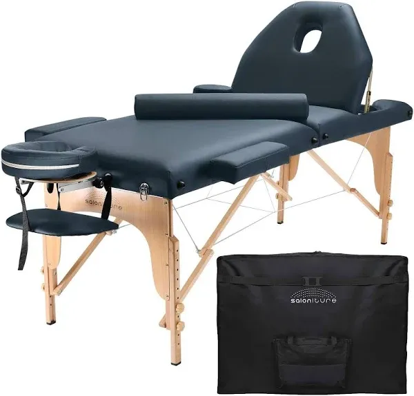 Saloniture Professional Portable Massage Table with Backrest