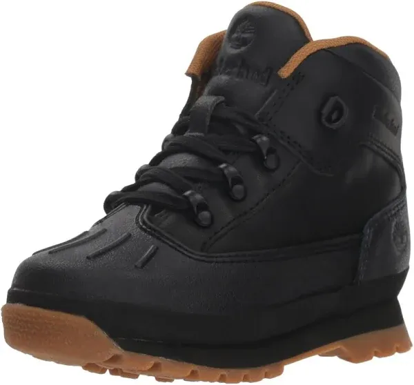 Timberland Euro Hiker Shell Toe Boot GS Boys Shoes Size 7, Color: Black Full