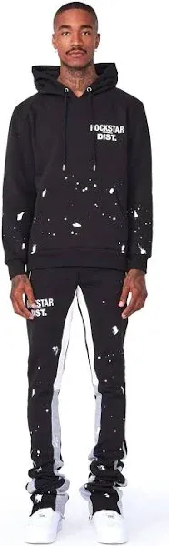 Raffer Black/White Hoodie/Super Stacked Flare Pant Set