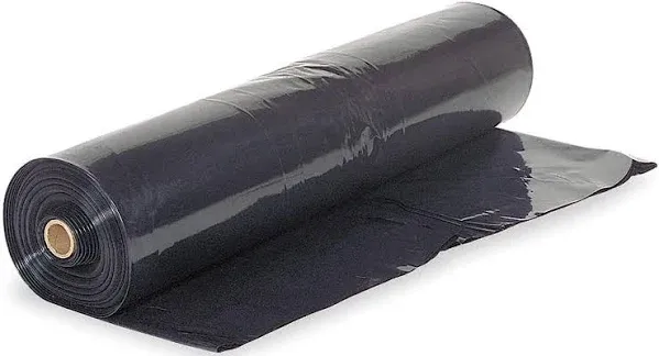 Vapor Barrier Supply -Black Plastic Sheeting - Black Plastic Tarp, Polyethylene Vapor Barrier Plastic Sheeting, Black Painters Tarp, Roll of Heavy Duty Plastic, Black Poly Cover (10 mil - 5' x 100')