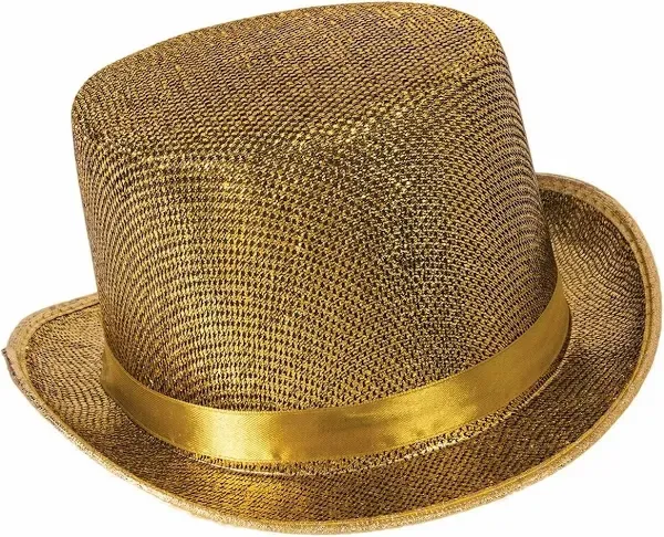 Deluxe Gold Glitter Top Hat