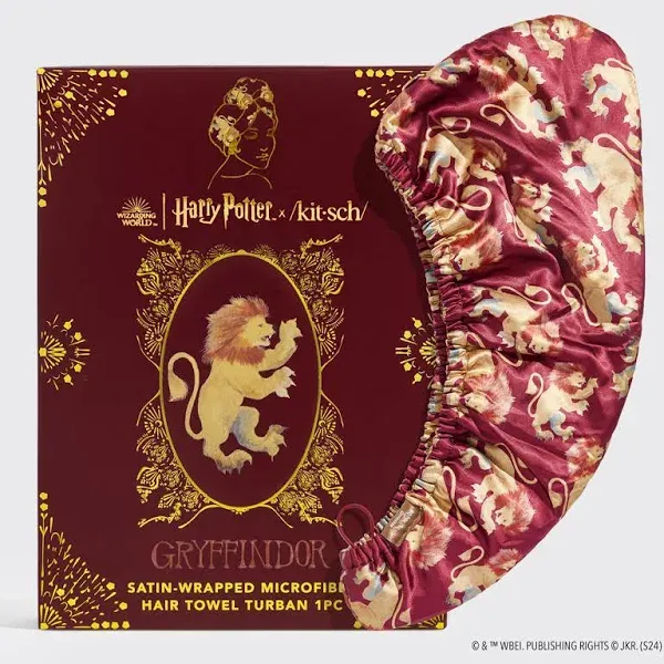 Kitsch Harry Potter Gryffindor Satin-Wrapped Hair Towel