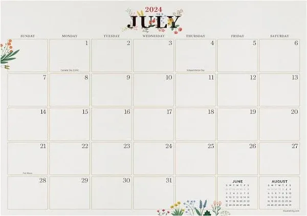 TF Publishing July 2024- June 2025 Monthly Desk Calendar