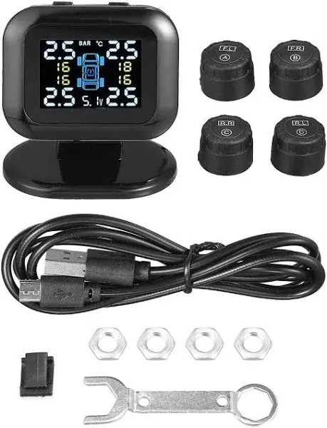 Tire Pressure Monitoring System Kit TPMS Tire Pressure Monitor w/ 4 TPMS Sensors