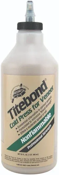 Titebond Glue,Cold Press For Veneer,1 Quart,Brown 5175 Titebond 5175 1 qt