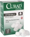 Curad Sterile Cotton Balls - 1" 130/Box