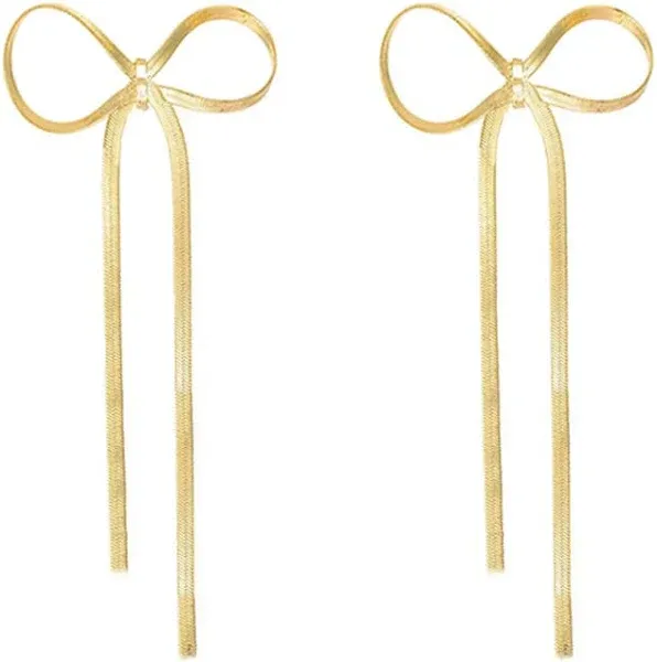 Betsey Johnson Textured Bow Drop Earrings