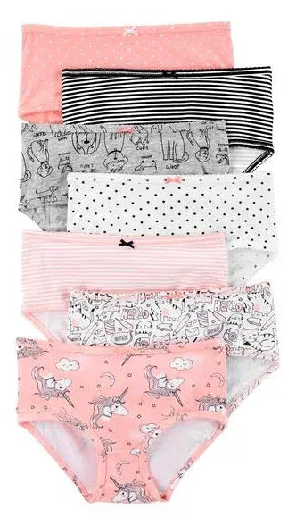 7-Pack Girls' Unicorn Print Stretch Cotton Underwear