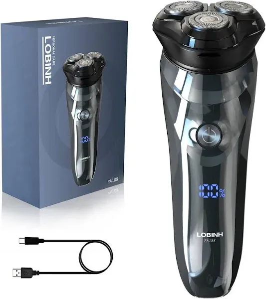 LOBINH Electric Shaver for Men Rechargeable Electric Razor Waterproof IPX7 Wet Dry