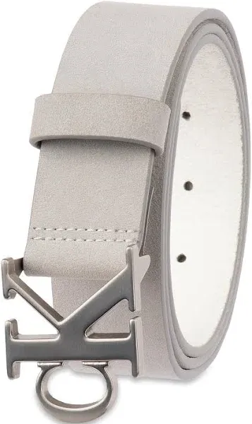 Calvin Klein Men's Casual CK Monogram Cut Out Buckle Belt