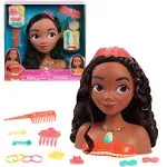 Disney Princess Moana Styling Head, 14-pieces, Pretend Play, Kids Toys for Ages 3 Up