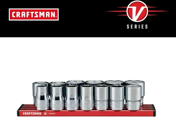 Craftsman V-Series 1/2 in. Drive SAE 6 Point Socket Set 13 PC