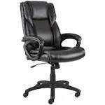 Staples Kelburne Luxura Ergonomic Faux Leather Swivel Executive Chair, Black