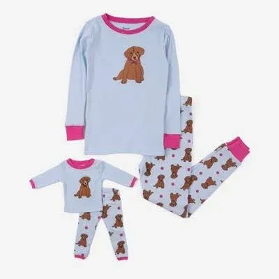 Leveret and Matching Girl Doll Cotton Pajamas