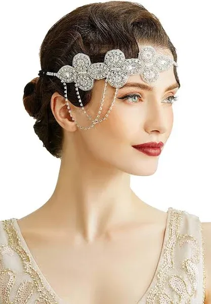 BABEYOND 1920s Flapper Crystal Headband