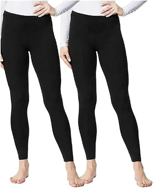 32 Degrees HEAT Women&#039;s 2 PACK Base Layer Legging Pants- Black