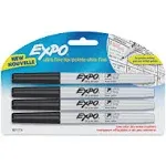 Expo Low-Odor Dry Erase Marker - Ultra Fine Point - Black - 4 Pack