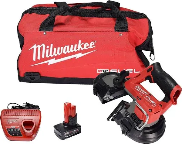 Milwaukee 2529-21XC-48-39-0631 M12 Fuel 12V Lithium-Ion Cordless Compact Band Saw XC Kit with (4) Band Saw Blades