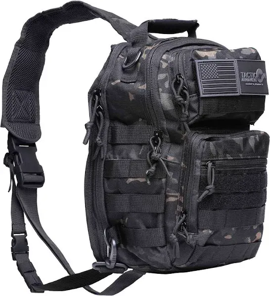 Tacticon BattlePack Lite | Tactical Everyday Waterproof Sling Pack | Combat Veteran Owned Company | EDC Backpack Bag for Men & Athletes | Molle Backpacks for Outdoor Utility | 7L