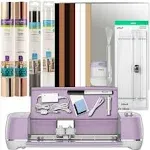 Cricut Explore Air 2 with Everyday Iron-On Samplers, Vinyl Rolls, Essential Tool Set and Portable Trimmer Bundle - Neutral Cutting Machine Materials