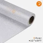 Heat Transfer Vinyl 12" x 5 ft Roll HTVRONT Color: Silver