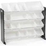 Jayden Black/White Super-Sized Toy Organizer with 16-Bins