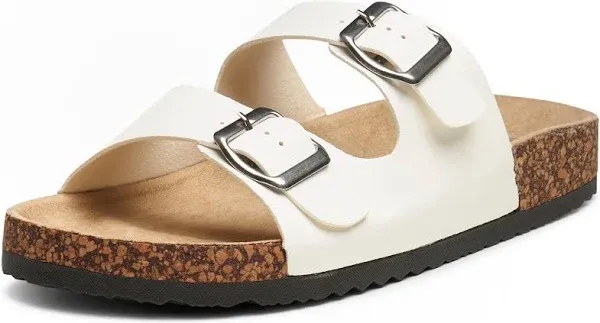 Alpine Swiss Womens Casual Double Strap Slide Sandals