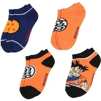 Dragon Ball Z Goku Kame Symbols Ankle No Show Socks (4 Pairs)