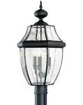 Generation Lighting Lancaster Three Light Outdoor Post Lantern Black