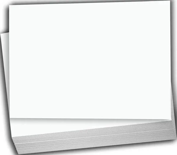 Hamilco Blank Index Cards Flat 5 1/2" x 8 1/2" Card Stock 65lb Cover White Cardstock Paper