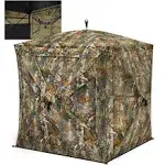 TIDEWE Hunting Blind 270°See Through with Silent Magnetic Door & Sliding Windows, 2-3 Person Pop Up Ground Blind with Carrying Bag, Portable Durable