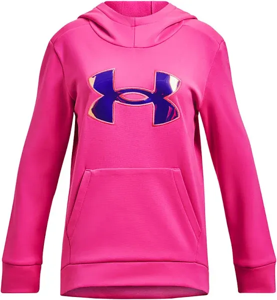 Under Armour Girls' Armour Fleece Iridescent Big Logo Hoodie