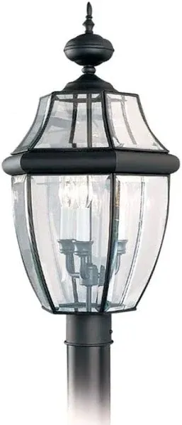 Generation Lighting Lancaster Three Light Outdoor Post Lantern - Antique Brushed Nickel - 8239-965