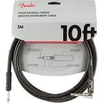 Fender Professional Series Instrument Cable, Straight-Angle, 10', Black