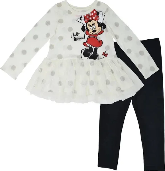 Disney Minnie Mouse Peplum T-Shirt and Leggings Outfit Set