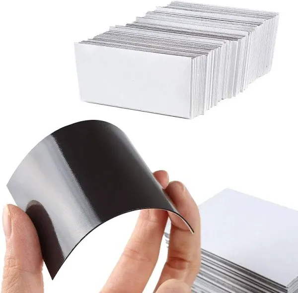 100 Pack 2 x 3.5 inch Business Card Magnets Peel and Stick Adhesive Magnetic Backings Magnet Strong Magnet Blanks Sheets Printable Magnetic Sheet