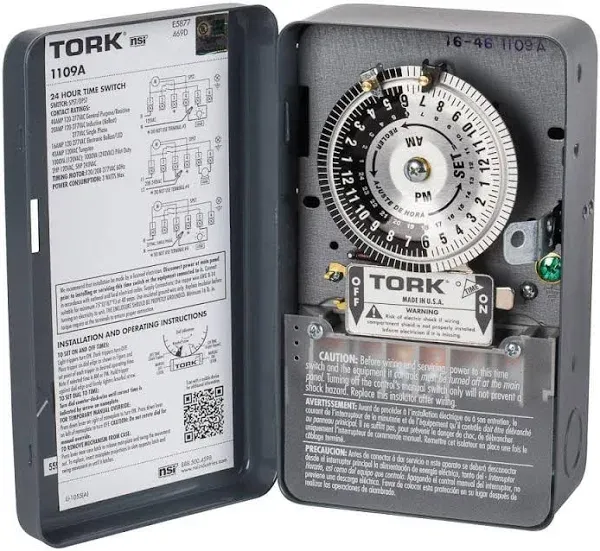 Tork, 1109a, 24 Hour Time Switch, M77913