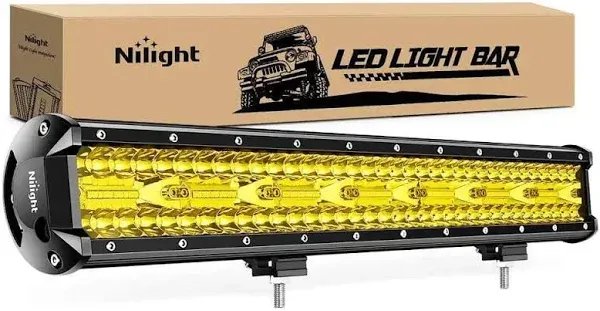 Nilight 20Inch 420W Triple Row Flood Spot Combo LED Light Bar