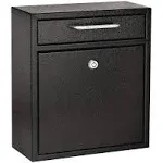 AdirOffice Medium Ultimate Black Wall Mounted Mail Box