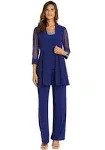 R M Richards Plus Mock 3-Piece Beaded-Neck Pant Set - 16W