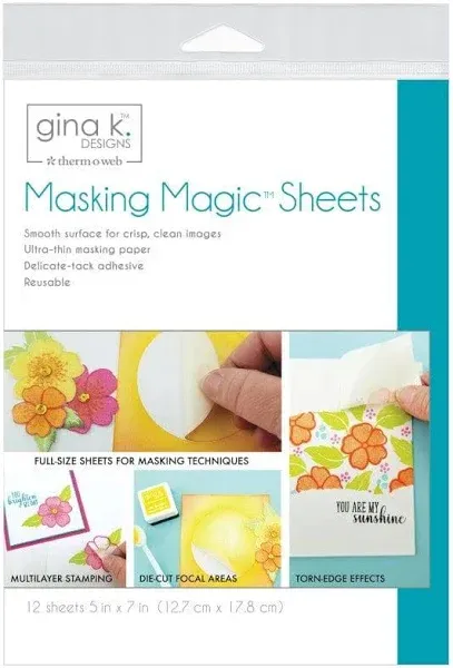 Gina K Designs Masking Magic Sheets 5"X7" 12/Pkg (18123)