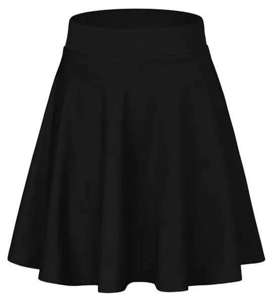 Women's Basic Stretchy Flared Casual Mini Skater Skirt